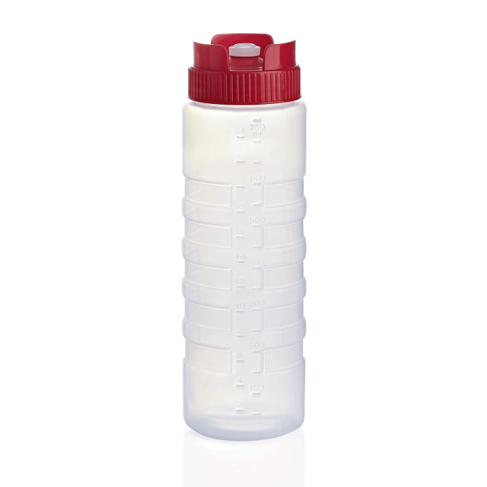 PE-Quetschflasche mit Silikonventil u. Maßeinteilung - 0,75