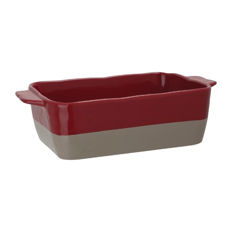 Olympia rechteckige Kasserolle rot und taupe 2,5L