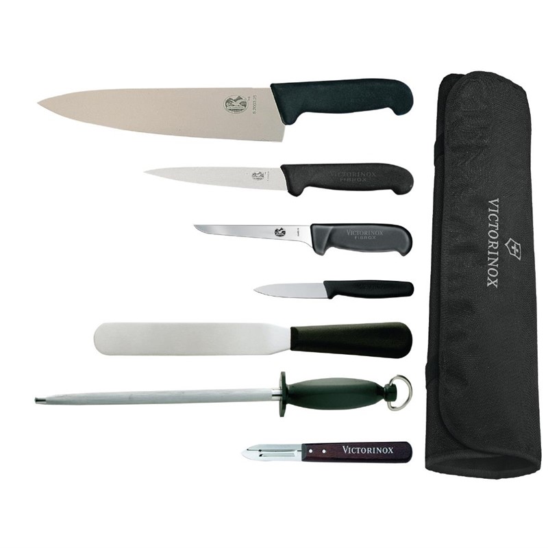 7-teiliges Messerset von Victorinox, Hygiplas und Vogue mit