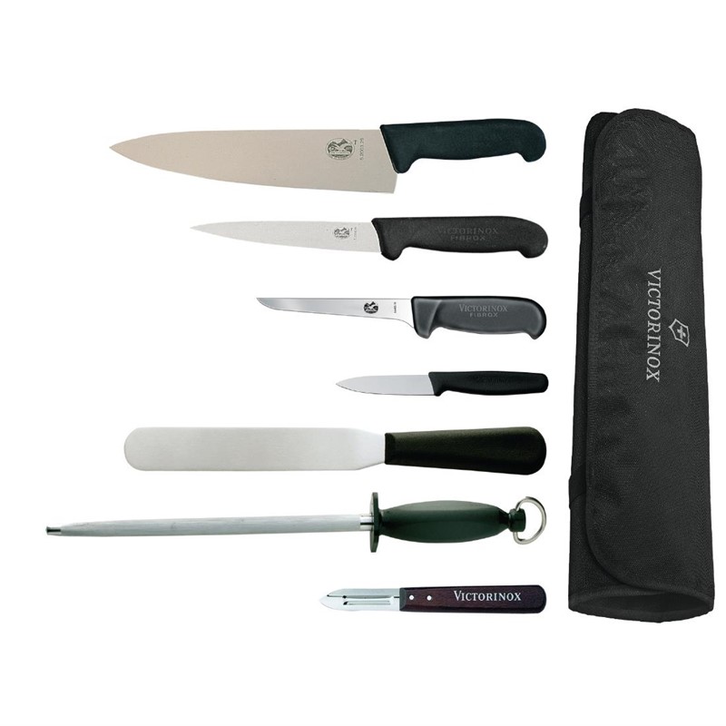 7-teiliges Messerset von Victorinox, Hygiplas und Vogue mit