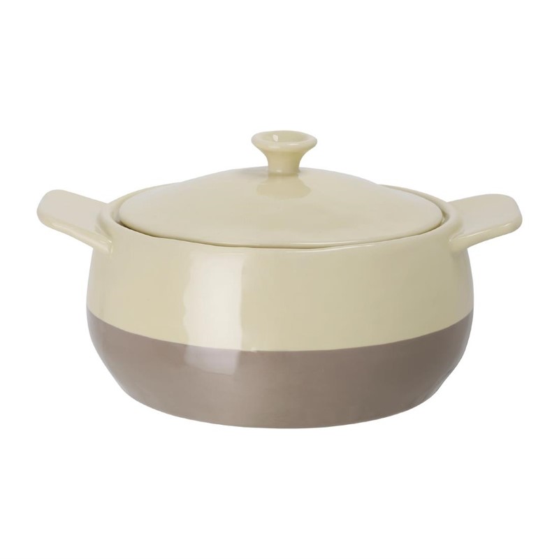 Olympia runde Kasserolle creme und taupe 1,8L