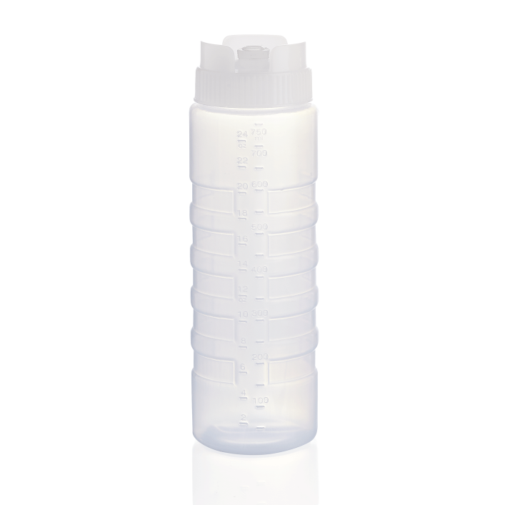 PE-Quetschflasche mit Silikonventil u. Maßeinteilung - 0,75