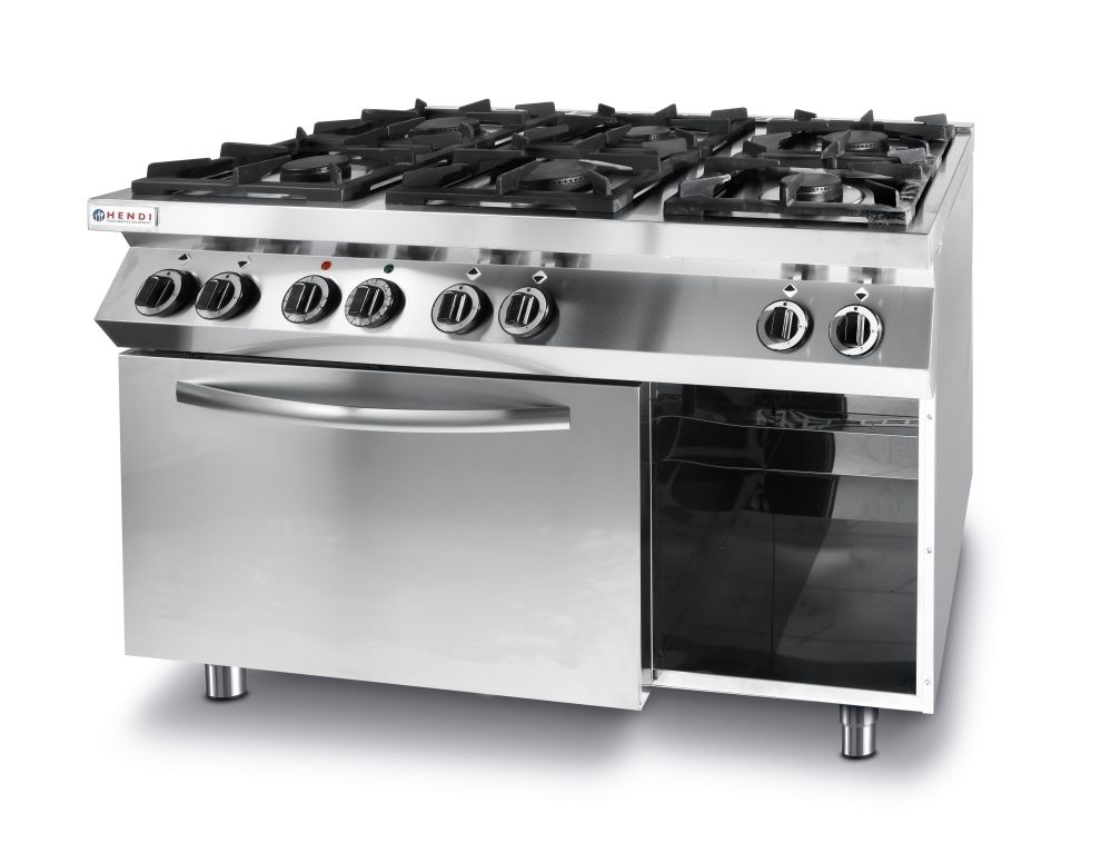Gasherd Kitchen Line 6-flammig mit Ofen GN 1/1