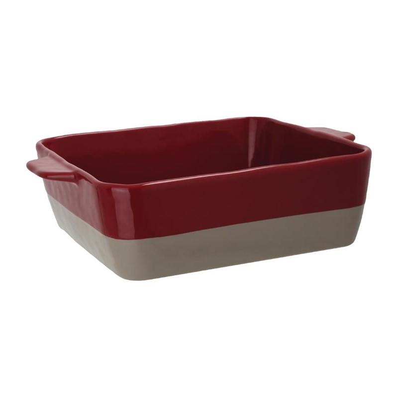Olympia rechteckige Kasserolle rot und taupe 4,2L