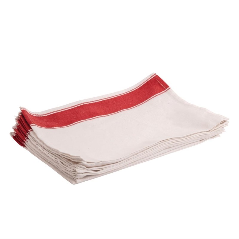 Olympia Gastro Servietten mit rotem Rand 35 x 50cm