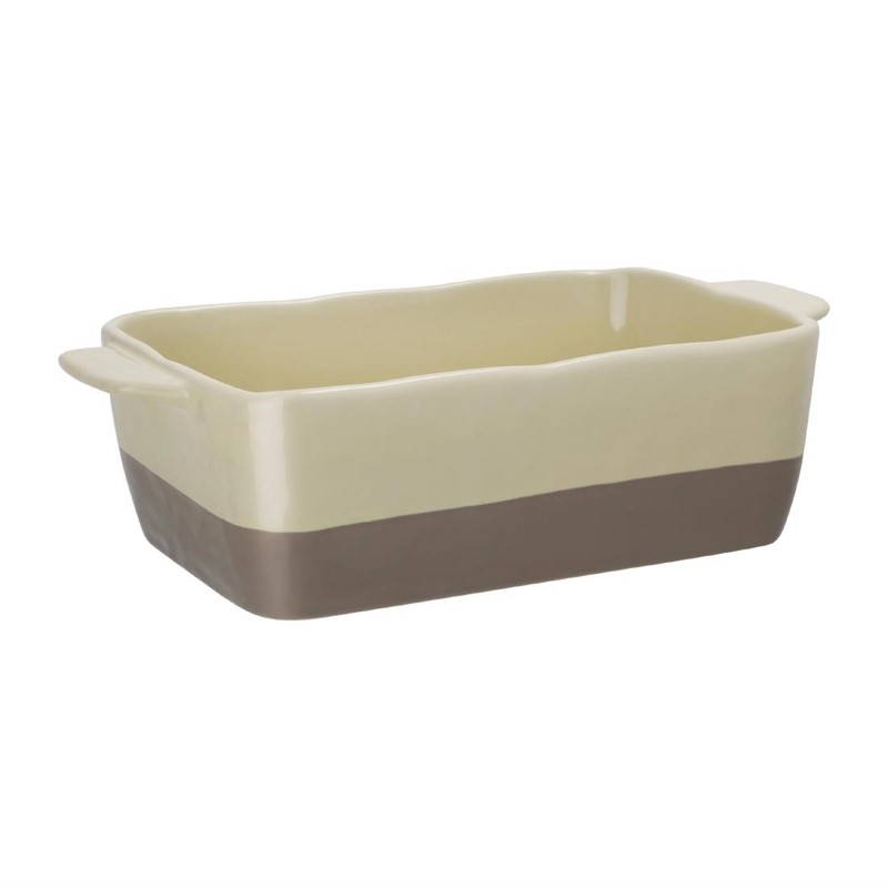 Olympia rechteckige Kasserolle creme und taupe 2,5L