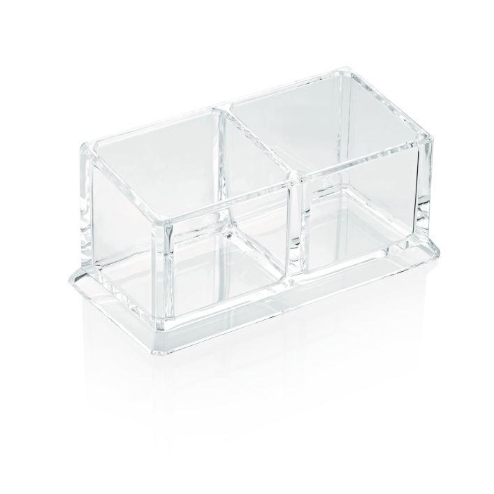 Acrylbox mit 2 Einteilungen, 16,6x8,2x7,5 cm