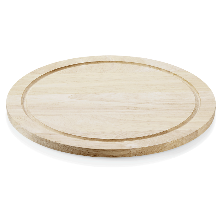 Pizzateller aus Holz, mit Saftrille, Ø 28 cm