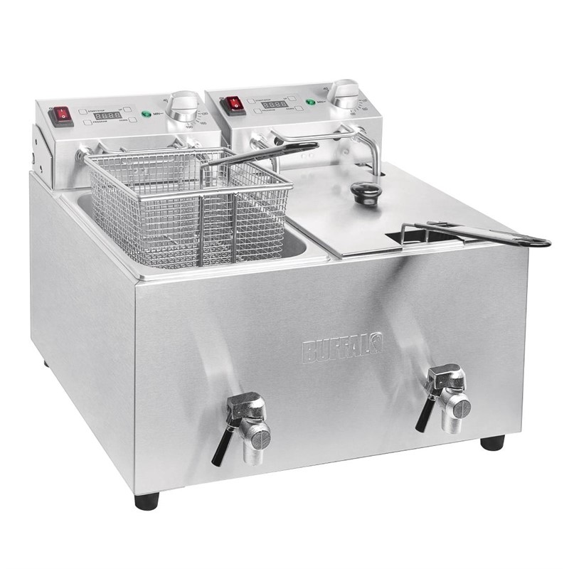 Buffalo Doppelfritteuse 2 x 8L 6kW mit Timer