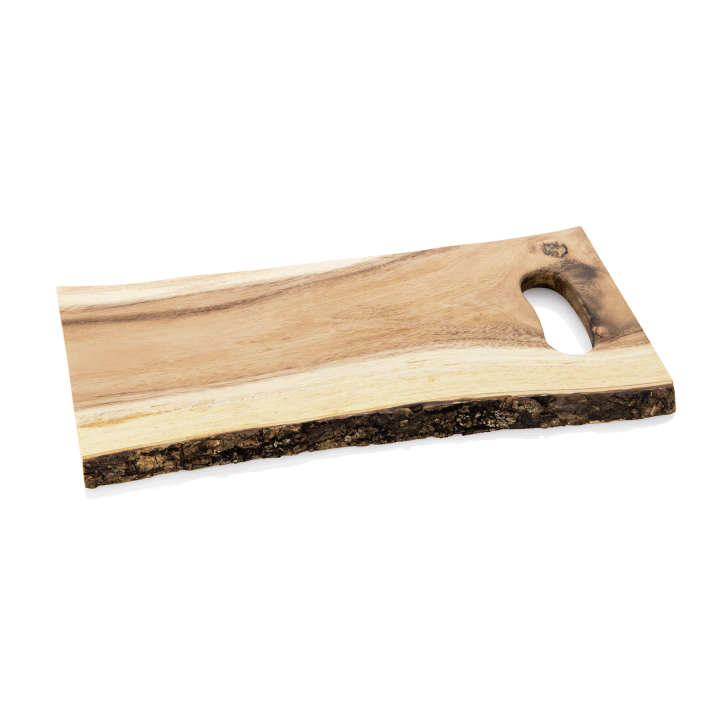 Dippschalen Set 30x30x3,5 cm, Akazienholz - mit drei Porzell