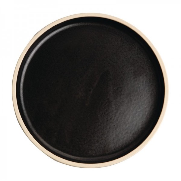 Olympia Canvas flacher runder Teller schwarz 18cm 6 Stück