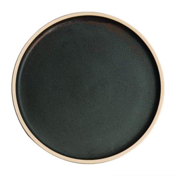 Olympia Canvas flacher runder Teller dunkelgrün 25cm 6 Stück