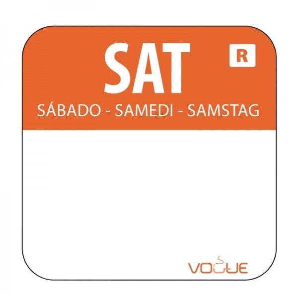 Vogue Farbcode Sticker Samstag orange 1000 Stück