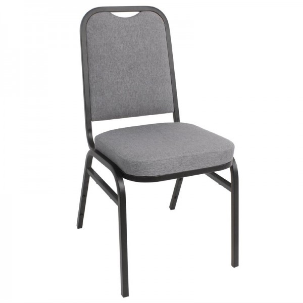 Bolero Bankettstühle mit quadratischer Lehne grau 4 Stück