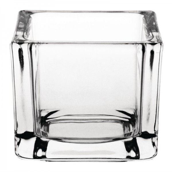Olympia quadratische Teelichthalter Glas klar 6 Stück