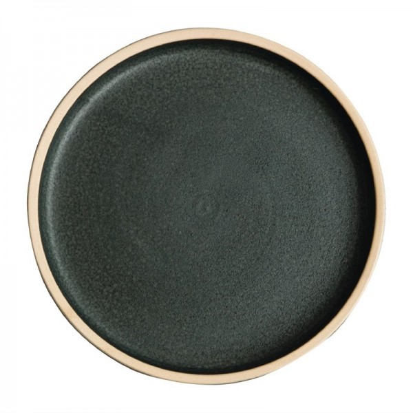 Olympia Canvas flacher runder Teller dunkelgrün 18cm 6 Stück