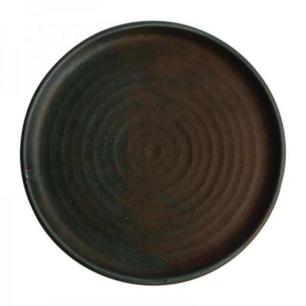 Olympia Canvas runder Teller mit schmalem Rand dunkelgrün 26 6 Stück