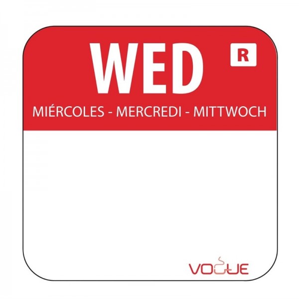 Vogue Farbcode Sticker Mittwoch rot 1000 Stück