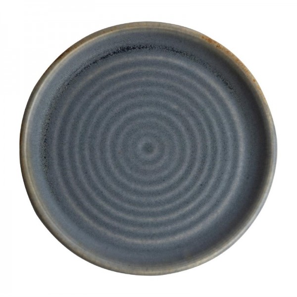 Olympia Canvas runder Teller mit schmalem Rand granit-blau 1 6 Stück