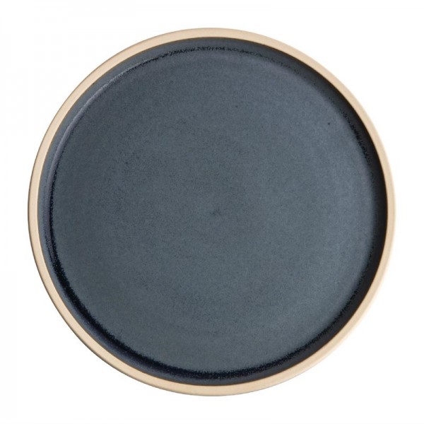 Olympia Canvas flacher runder Teller granit-blau 18cm 6 Stück